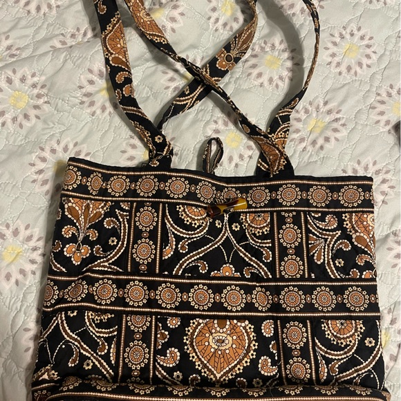 Retired Vera Bradley Caffe Latte Tote - Picture 1 of 8